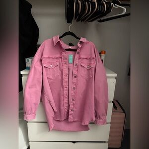 Maurices Oversized Pink Jean Jacket